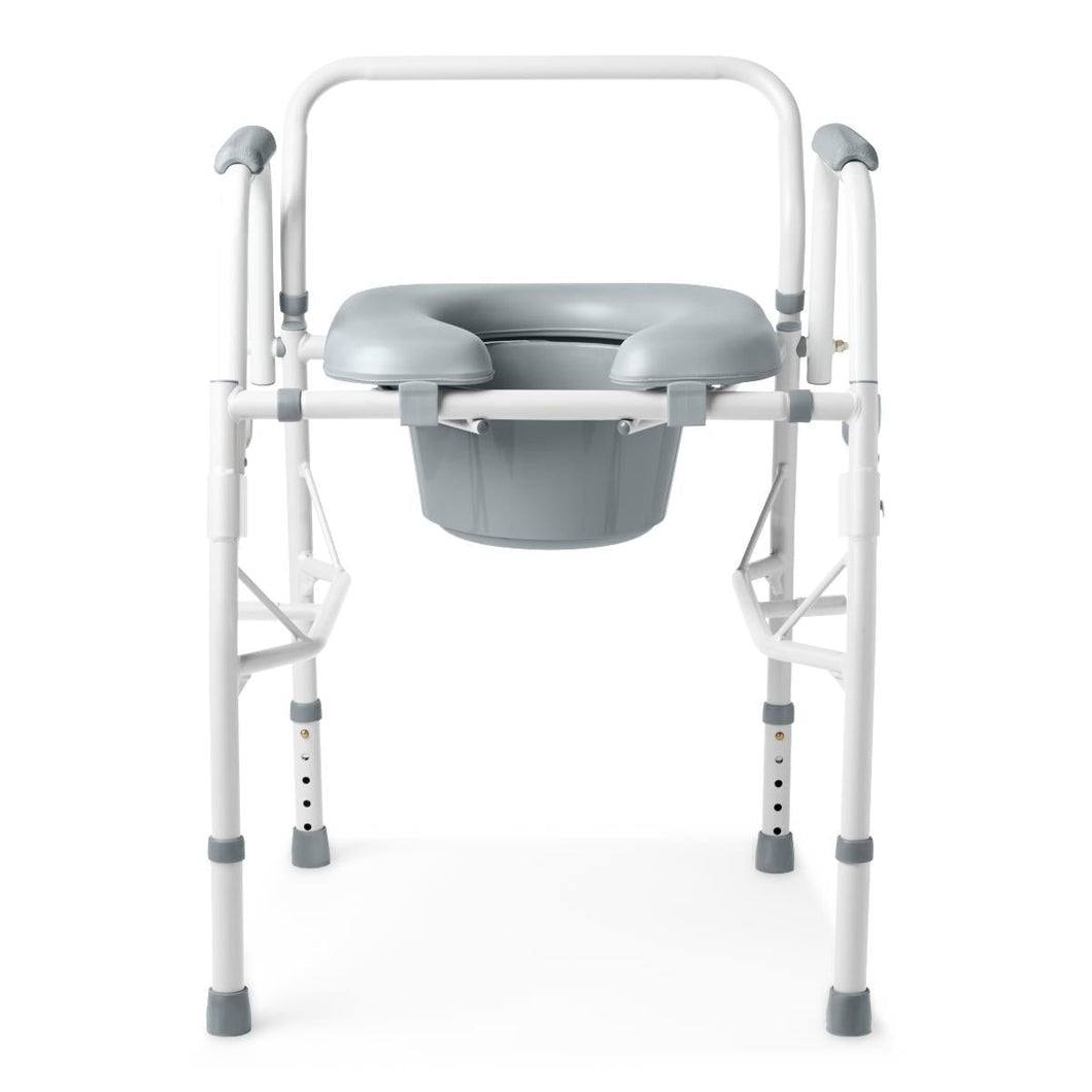 Medline Padded Steel Drop-Arm Commode, 350 lb. Weight Capacity #G1-301DPX1