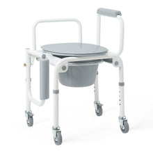 Load image into Gallery viewer, Medline Steel Drop-Arm Commode, Four Locking Casters, 350 lb Weight Capacity #G1-303DWX1

