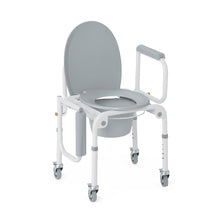 Load image into Gallery viewer, Medline Steel Drop-Arm Commode, Four Locking Casters, 350 lb Weight Capacity #G1-303DWX1
