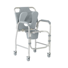 Load image into Gallery viewer, Medline Aluminum Padded Shower Chair Commode with 4 Locking Casters #G1-502PWX1
