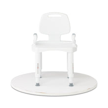 Load image into Gallery viewer, Medline Shower Chair with Backrest and Arms, 350 lb. Weight Capacity, Adjustable Legs, White Plastic, #G2-105RX1
