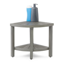 Load image into Gallery viewer, Medline Corner Aluminum and Faux Wood Bath Bench, 15.5&quot; W x 15.5&quot; D x 18&quot; H #G2-501X1
