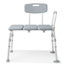 Load image into Gallery viewer, Medline Transfer Bench with Backrest and Pushbutton Height Adjustment, 400 lb. Capacity, #G3-100KBX1
