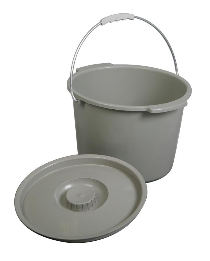 Medline Commode Bucket and Lid with Metal Handle #MDS80306BH