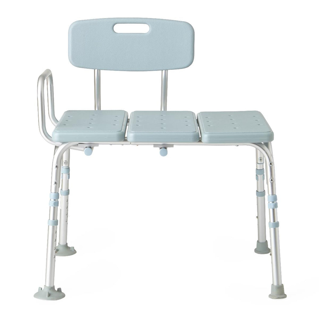 Medline Knockdown Transfer Bench with Back and Microban Treatment, 350 lb. Capacity,  #MDS86960KDMBH