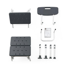 Load image into Gallery viewer, Medline Knockdown Transfer Bench with Back and Microban Treatment, Gray, 350 lb. Capacity,  #MDS86960KDMGH
