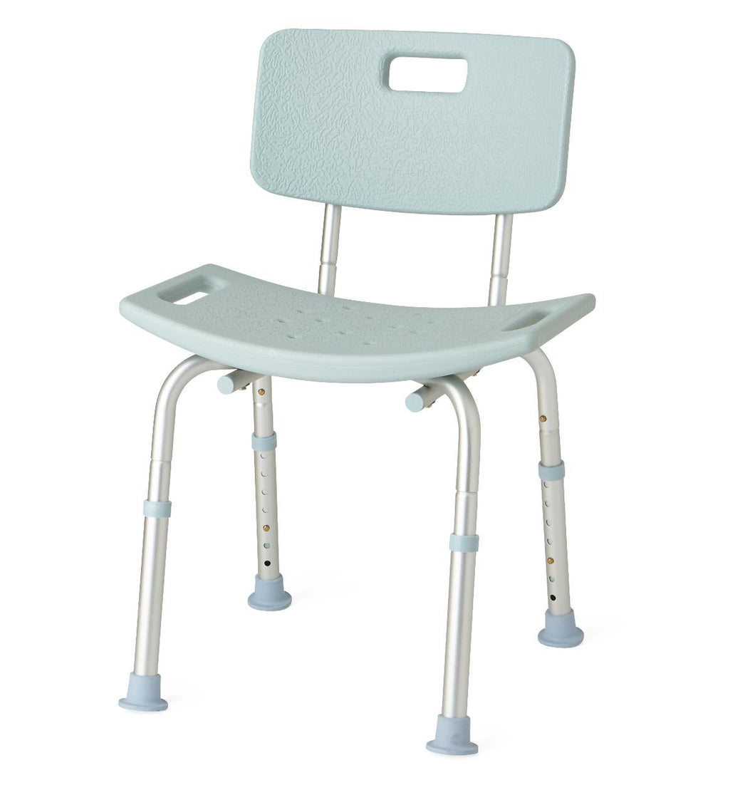 Medline Knockdown Shower Chair with Back, Microban Treated, 300 lb. Weight Capacity, #MDS89745KDMBH
