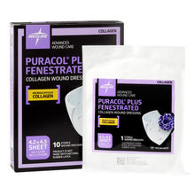 Load image into Gallery viewer, Puracol Plus Collagen Wound Dressing, 4.25" x 4.5" Fenestrated
