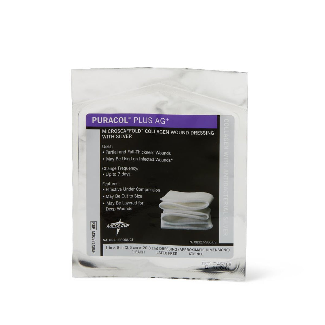 Collagen Rope Puracol Plus Ag+ Collagen Wound Dressing with Silver, 1