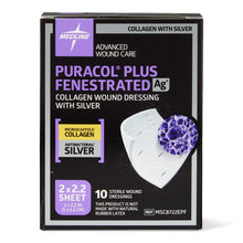 Load image into Gallery viewer, Puracol Plus Ag+ Collagen Wound Dressing with Silver, 2" x 2.25" Fenestrated
