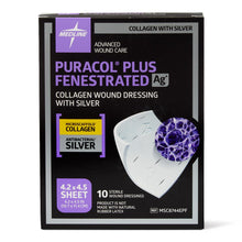 Load image into Gallery viewer, Puracol Plus Ag+ Collagen Wound Dressing with Silver, 4.25" x 4.5" Fenestrated
