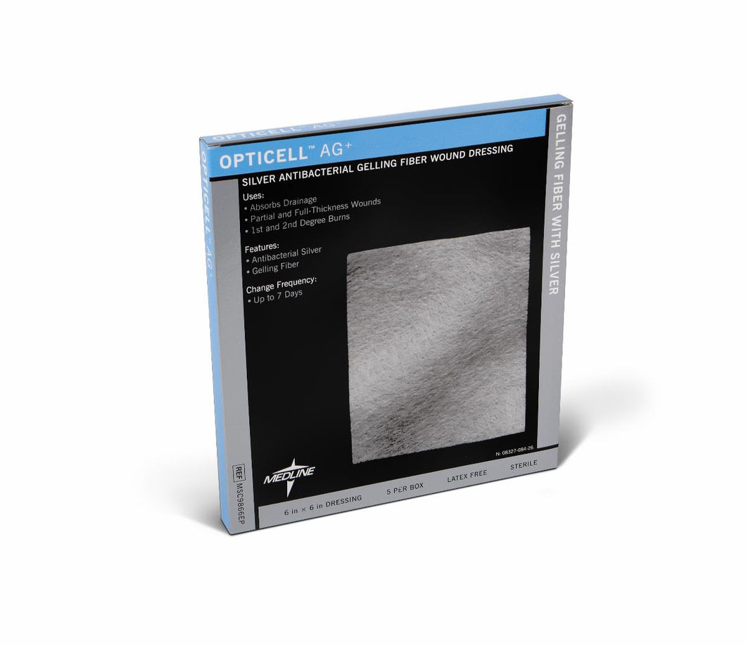 Opticell Ag+ Silver Antibacterial Gelling Fiber Wound Dressing, 6