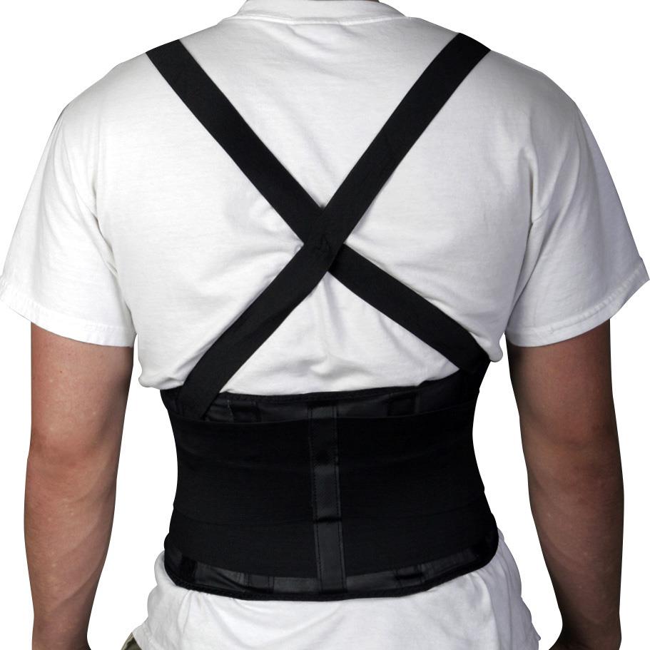 Medline Standard Back Support with Suspenders, Black