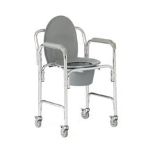 Load image into Gallery viewer, Medline Aluminum Elongated Commode with 4 Locking Casters #G1-501LWX1
