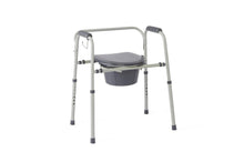 Load image into Gallery viewer, Medline Knockdown Steel Bedside Commode with Microban, Gray #MDS89664KDMBG
