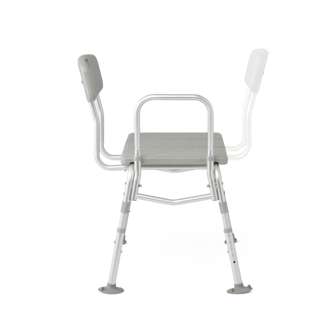 Medline Transfer Bench with Backrest and Pushbutton Height Adjustment, 400 lb. Capacity, #G3-100KBX1