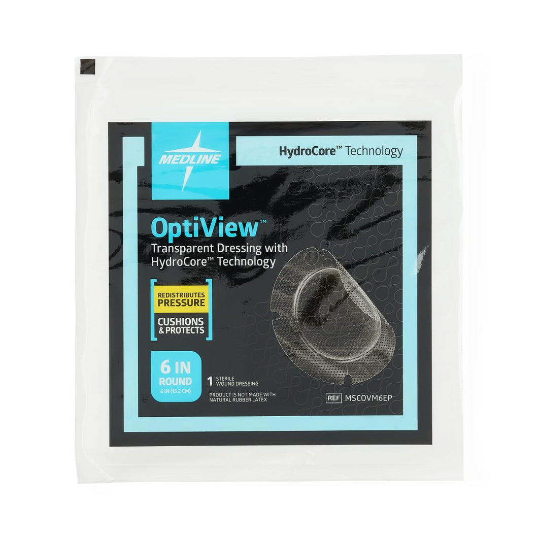 Transparent Dressing OptiView 6 X 6 Inch 2 Tab Delivery Round Sterile #MSCOVM6EP