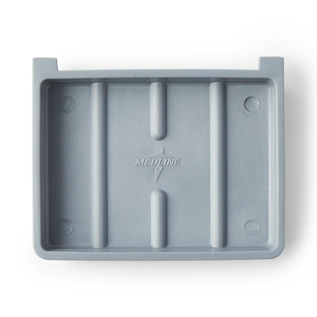Medline Ridged Plastic Soap Dish with Ridges, Graphite, 3.75